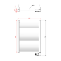 Електрическа лира за баня Tedan Noor 500W White