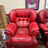 Честръфийлд диван тройка и 2 фотьойла