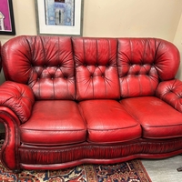 Честръфийлд диван тройка и 2 фотьойла