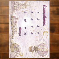 Персонализирано бебешко одеяло за месечни снимки – Момиче