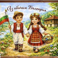 Картонен пъзел Аз обичам България