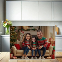 Стъклена дъска Карикатура Нова година Семейство 1