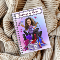 Тефтер ръчно правен персонализиран МАникюристка карикатура 2