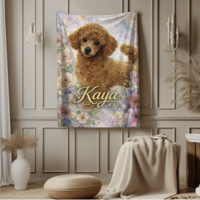 Персонализирано плюшено одеяло с куче и име 1