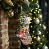 Коледен персонализиран чорап Карикатура Коледа Момче