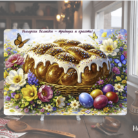 Стъклена дъска за рязане Великден 10