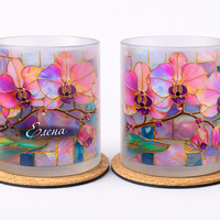 Персонализирани стъклена чаши мат за 8-ми март 1