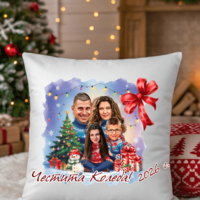 Персонализирана възглавничка Каркатура семейство 2