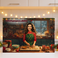 Стъклена дъска Карикатура Нова година Коледни бисквитки 1