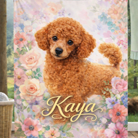 Персонализирано плюшено одеяло с куче и име 1