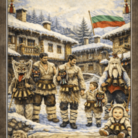 Картонен пъзел Кукери 4