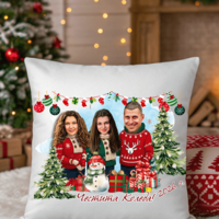 Персонализирана възглавничка Каркатура семейство 1
