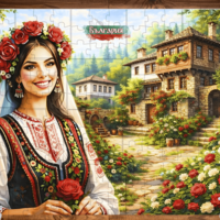 Картонен пъзел Аз обичам България 2