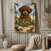 Персонализирано плюшено одеяло с куче и име