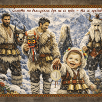 Картонен пъзел Кукери 2