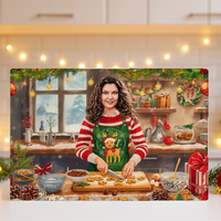 Стъклена дъска Карикатура Нова година Коледни бисквитки 2