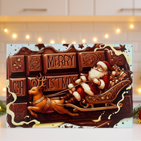 Стъклена дъска Карикатура Шоколад Дядо Коледа