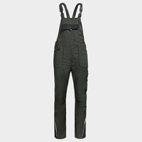 Работен полугащеризон PRISMA LIGHT STRETCH OLIVE/BLACK