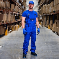 Работен полугащеризон PRISMA LIGHT STRETCH ROYAL BLUE/NAVY