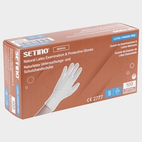 SETINO LATEX WHITE PF Еднократни ръкавици от латекс