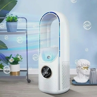 Компактен USB вентилатор Zola с овлажнител, пречиствател на въздух и LED светлина