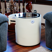 Смарт Шкаф SPHERE - безжично зареждане, Bluetooth стерео тонколона 20W, USB-A & USB-C, LED осветление (Цвят: Бял)