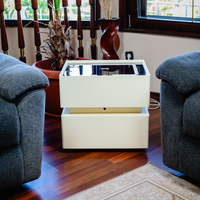 Смарт Шкаф SENSOR GLOW - безжично зареждане, Bluetooth стерео тонколона 20W, USB-A & USB-C, LED осветление (Цвят: Бял)