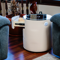 Смарт Шкаф SPHERE - безжично зареждане, Bluetooth стерео тонколона 20W, USB-A & USB-C, LED осветление (Цвят: Бежов)