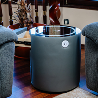 Смарт Шкаф SPHERE - безжично зареждане, Bluetooth стерео тонколона 20W, USB-A & USB-C, LED осветление (Цвят: Тъмно Сив)