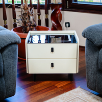 Смарт Шкаф LINEA - безжично зареждане, Bluetooth стерео тонколона 20W, USB-A & USB-C, LED осветление (Цвят:Бял)