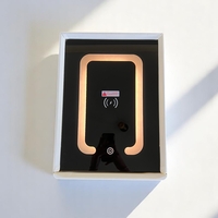 Смарт нощен шкаф с безжично зареждане, стерео тонколона, USB А & USB C порт и LED осветление (Цвят: Бял), Модел: 826