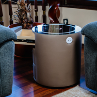 Смарт Шкаф SPHERE - безжично зареждане, Bluetooth стерео тонколона 20W, USB-A & USB-C, LED осветление (Цвят: Кафяв)