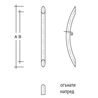 Дръжки за врати от Неръждаема стомана, огънати напред и странично