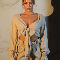 Linen Shorts Opal Color Beige