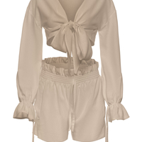 Linen Shorts Opal Color Beige