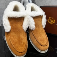 Loro Piana Suede Shearling Ankle Boots “Caramel”