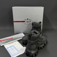 Prada Monolith Gabardine Boots – Triple Black