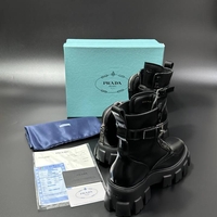 Prada Monolith Combat Boots – Triple Black (Pouch Edition)