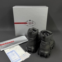 Prada Monolith Gabardine Boots – Triple Black