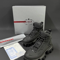 Prada Monolith Gabardine Boots – Triple Black