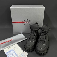 Prada Monolith Gabardine Boots – Triple Black