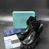 Prada Monolith Combat Boots – Triple Black (Pouch Edition)