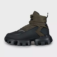 Prada Monolith Gabardine Boots – Military Green / Black