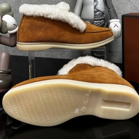 Loro Piana Suede Shearling Ankle Boots “Caramel”
