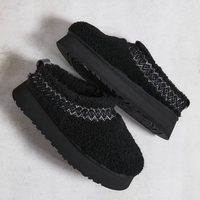 UGG Tazz Fluffy Braided Slippers “Black”