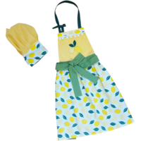 Комплект ретро престилка с шапка Лимони