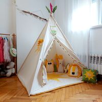 Детска палатка Тее Рее голямо БОХО с цветни пискюли