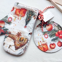 Комплект ръкохватки Винтидж Коледа 1