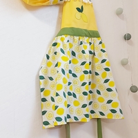 Комплект ретро престилка с шапка Лимони
