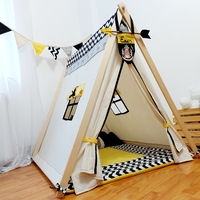 Детска палатка Арвен в черно бял зиг, сиво и жълто